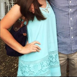 Blue dress dress with lace